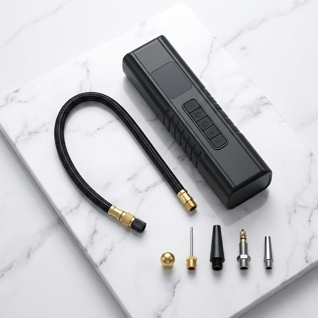 Compresor de Aire Portátil Digital 12V | Inflador Inteligente para Auto, Moto y Bicicleta
