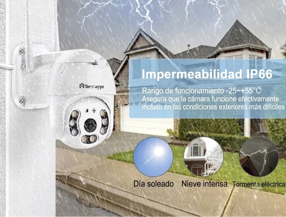 Cámara WiFi Inteligente PTZ 360° Full HD | Visión Nocturna, Audio Bidireccional y Detección de Movimiento