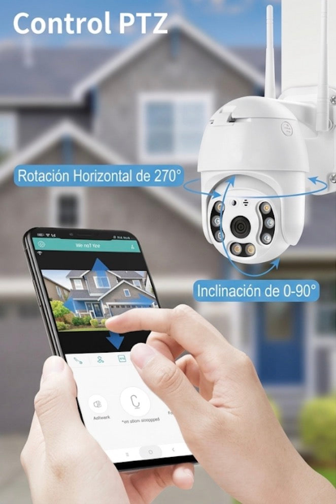 Cámara WiFi Inteligente PTZ 360° Full HD | Visión Nocturna, Audio Bidireccional y Detección de Movimiento